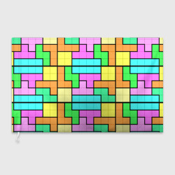 Флаг 3D Стена из блоков тетриса
