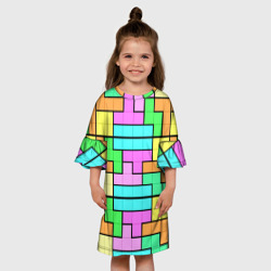 Детское платье 3D Стена из блоков тетриса - фото 2