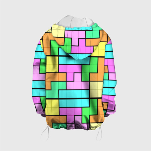 Детская куртка 3D Стена из блоков тетриса, цвет белый - фото 2