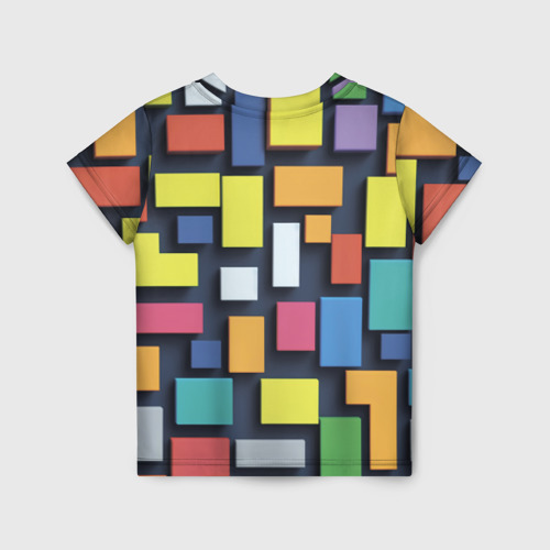 Детская футболка 3D Тетрис цветные кубики, цвет 3D печать - фото 2