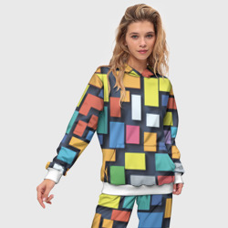 Женский костюм с толстовкой 3D Тетрис цветные кубики - фото 2