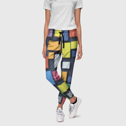 Женские брюки 3D Тетрис цветные кубики - фото 2