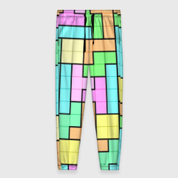 Женские брюки 3D Светлая стена из блоков Тетриса