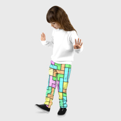 Детские брюки 3D Светлая стена из блоков Тетриса - фото 2