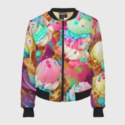 Женский бомбер 3D Сладкая жизнь