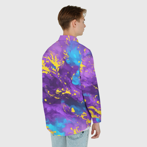 Мужская рубашка oversize 3D с принтом Узоры вдохновения, вид сзади #2