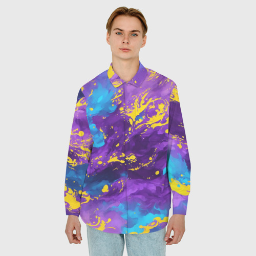 Мужская рубашка oversize 3D с принтом Узоры вдохновения, фото на моделе #1