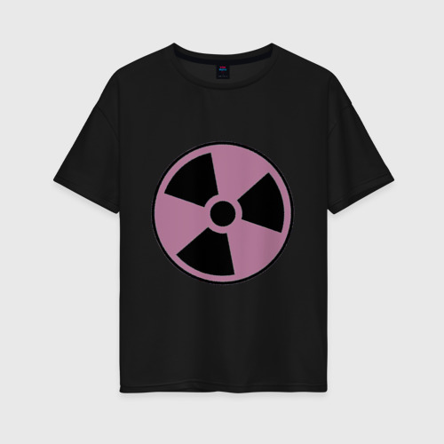 Женская футболка хлопок Oversize Nuclear dander, цвет черный