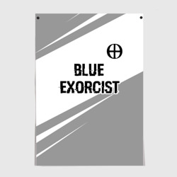 Постер Blue Exorcist glitch на светлом фоне: символ сверху