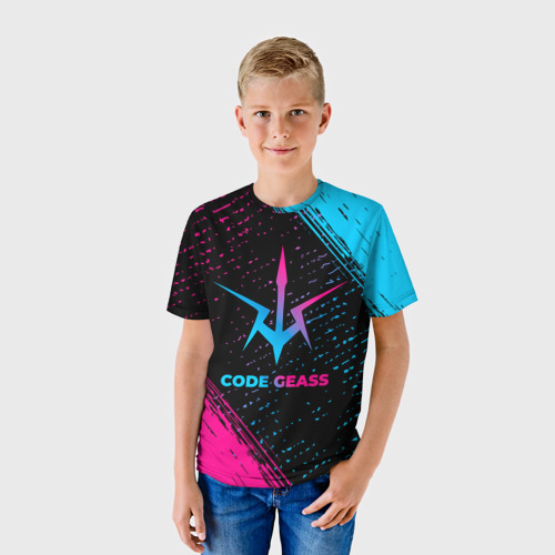 Детская футболка 3D Code Geass - neon gradient, цвет 3D печать - фото 3