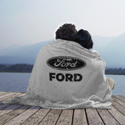 Плед 3D Ford с потертостями на светлом фоне - фото 2
