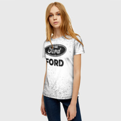 Женская футболка 3D Ford с потертостями на светлом фоне - фото 2