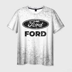 Мужская футболка 3D Ford с потертостями на светлом фоне