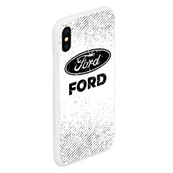 Чехол для iPhone XS Max матовый Ford с потертостями на светлом фоне - фото 2