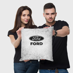 Подушка 3D Ford с потертостями на светлом фоне - фото 2