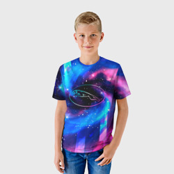 Детская футболка 3D Jaguar неоновый космос - фото 2