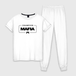 Женская пижама хлопок Mafia gaming champion: рамка с лого и джойстиком