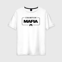 Женская футболка хлопок Oversize Mafia gaming champion: рамка с лого и джойстиком
