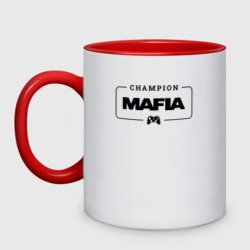 Кружка двухцветная Mafia gaming champion: рамка с лого и джойстиком