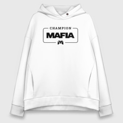 Женское худи Oversize хлопок Mafia gaming champion: рамка с лого и джойстиком