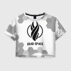 Женская футболка Crop-top 3D Dead Space glitch на светлом фоне