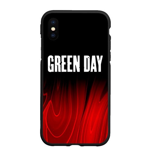 Чехол для iPhone XS Max матовый с принтом Green Day red plasma, вид спереди #2