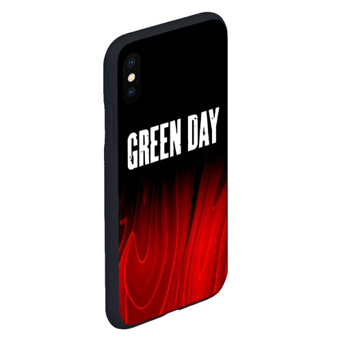 Чехол для iPhone XS Max матовый с принтом Green Day red plasma, вид сбоку #3