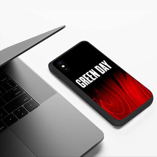 Чехол для iPhone XS Max матовый с принтом Green Day red plasma, фото #5