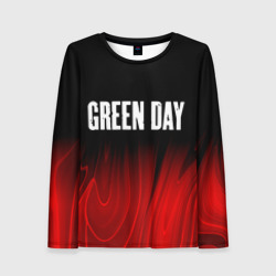 Женский лонгслив 3D Green Day red plasma