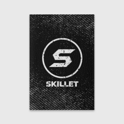 Обложка для паспорта матовая кожа Skillet с потертостями на темном фоне