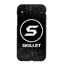 Чехол для iPhone XS Max матовый Skillet с потертостями на темном фоне