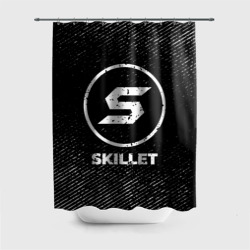 Штора 3D для ванной Skillet с потертостями на темном фоне