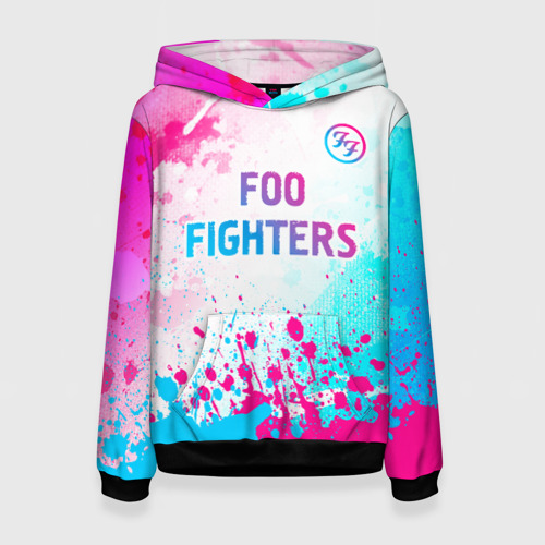 Женская толстовка 3D Foo Fighters neon gradient style: символ сверху, цвет 3D печать