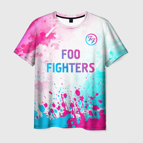 Мужская футболка 3D Foo Fighters neon gradient style: символ сверху, цвет 3D печать