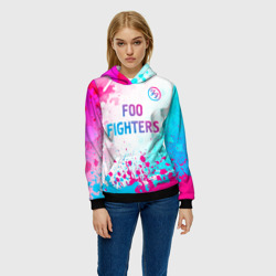 Женская толстовка 3D Foo Fighters neon gradient style: символ сверху - фото 2