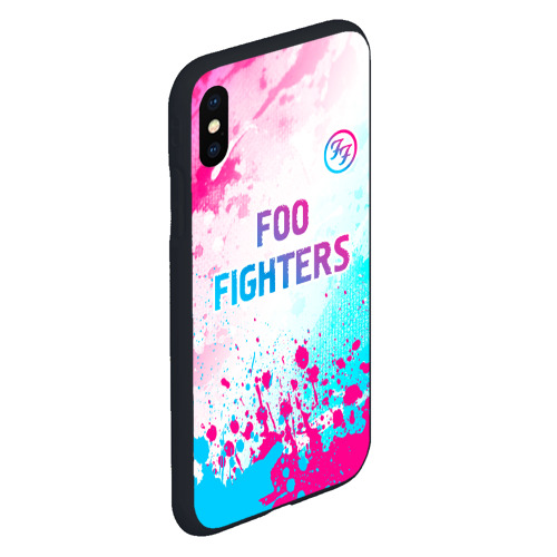 Чехол для iPhone XS Max матовый Foo Fighters neon gradient style: символ сверху - фото 3