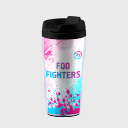Термокружка-непроливайка Foo Fighters neon gradient style: символ сверху