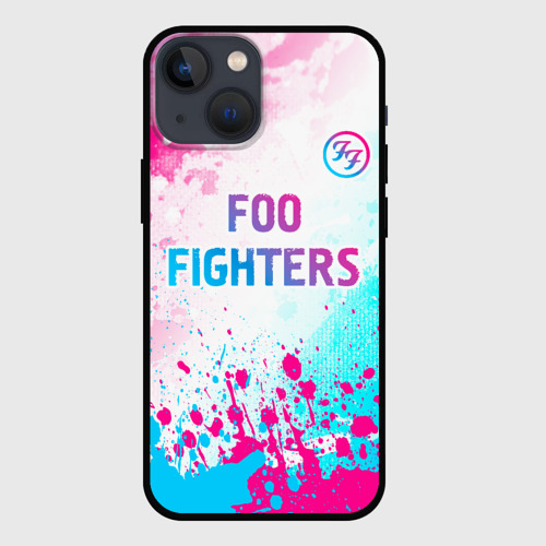 Чехол для iPhone 13 mini Foo Fighters neon gradient style: символ сверху
