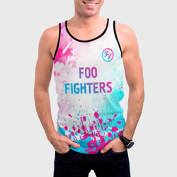 Мужская майка 3D Foo Fighters neon gradient style: символ сверху - фото 2