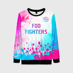 Женский свитшот 3D Foo Fighters neon gradient style: символ сверху