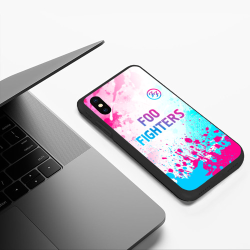 Чехол для iPhone XS Max матовый Foo Fighters neon gradient style: символ сверху - фото 5