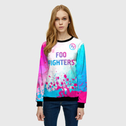 Женский свитшот 3D Foo Fighters neon gradient style: символ сверху - фото 2