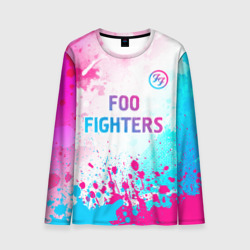 Мужской лонгслив 3D Foo Fighters neon gradient style: символ сверху