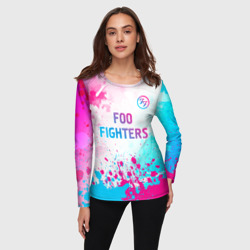 Женский лонгслив 3D Foo Fighters neon gradient style: символ сверху - фото 2