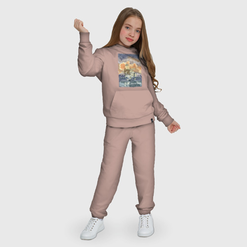 Детский костюм с толстовкой хлопок Летучий корабль, цвет пыльно-розовый - фото 6