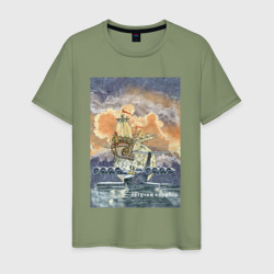 Мужская футболка хлопок Летучий корабль