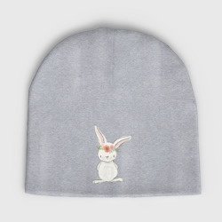 Детская шапка демисезонная Милый кролик с венком на голове