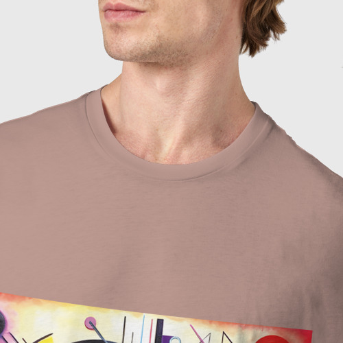 Мужская футболка хлопок с принтом Сердце Абстракция, фото #4