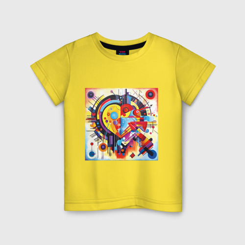 Детская футболка хлопок с принтом Сердце Абстракция, вид спереди #2