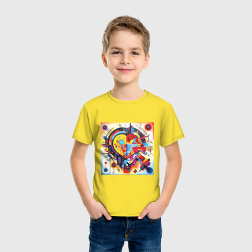Детская футболка хлопок с принтом Сердце Абстракция, фото на моделе #1